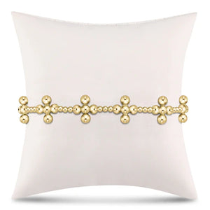 eNewton | Signature Cross Sincerity Pattern 2.5mm Bead Bracelet Gold