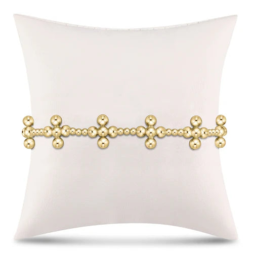 eNewton | Signature Cross Sincerity Pattern 2.5mm Bead Bracelet Gold