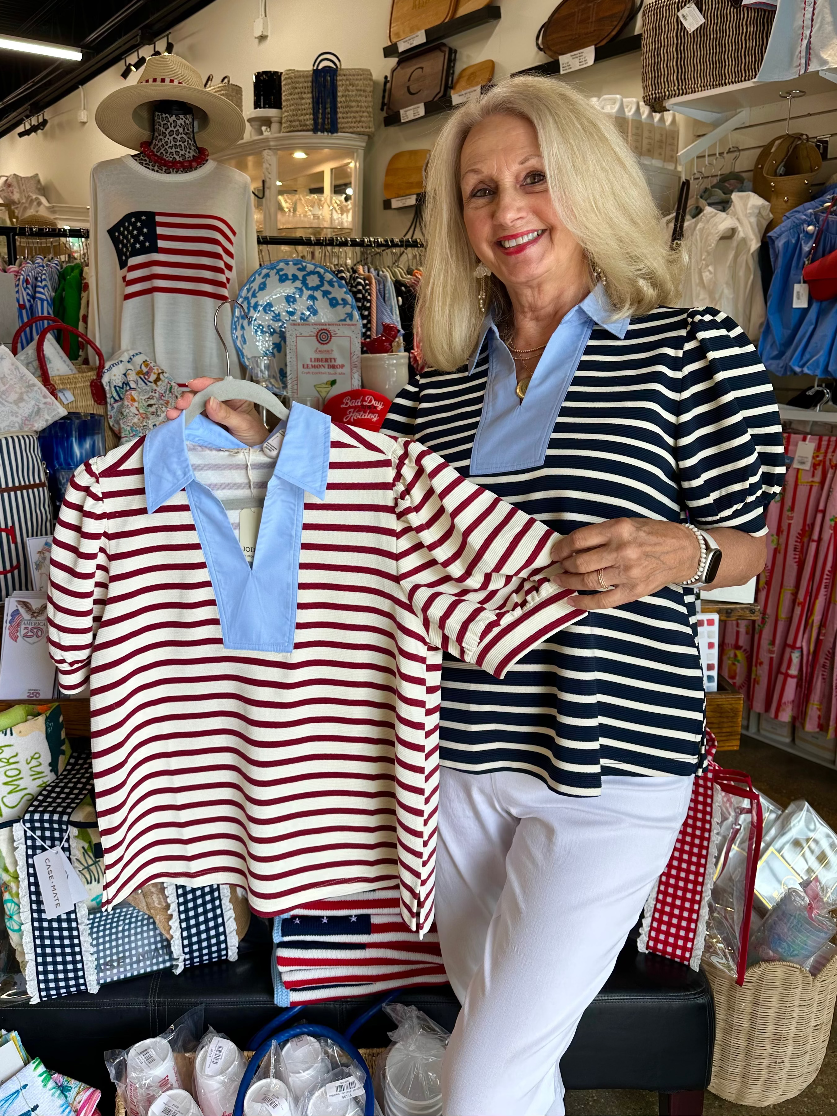 Rugby Short Sleeve Stripe Top