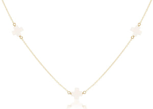 eNewton | Choker 17" Simplicity Chain Gold Signature Cross Off-White