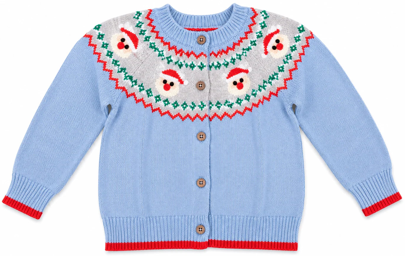 BLUE SANTA CARDIGAN
