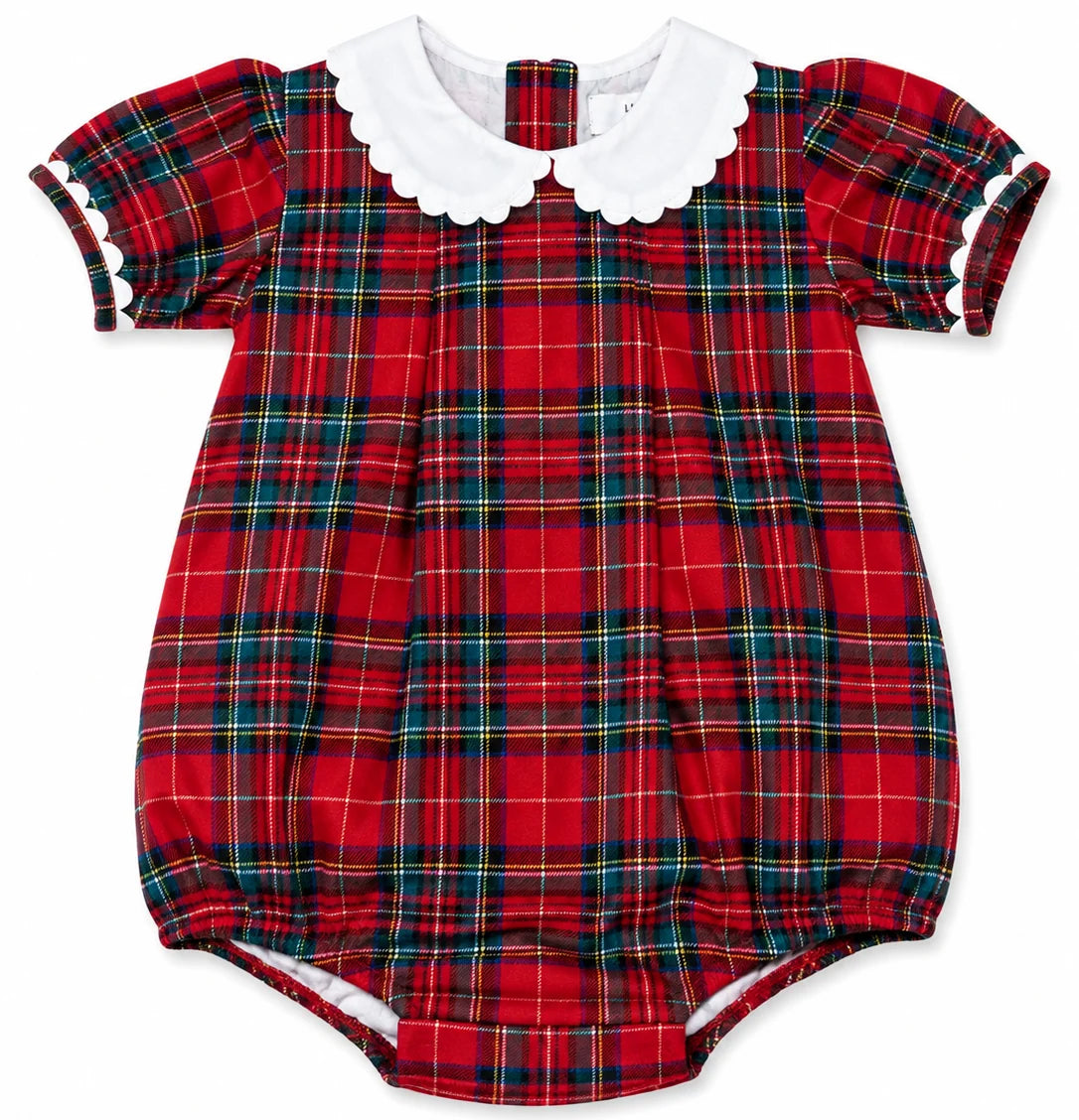 Mia Red Plaid Scalloped Collar Bubble