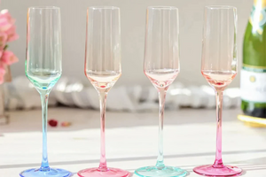 Byrdeen | Mezxlada Handblown Champagne Flute Glass Set of 4