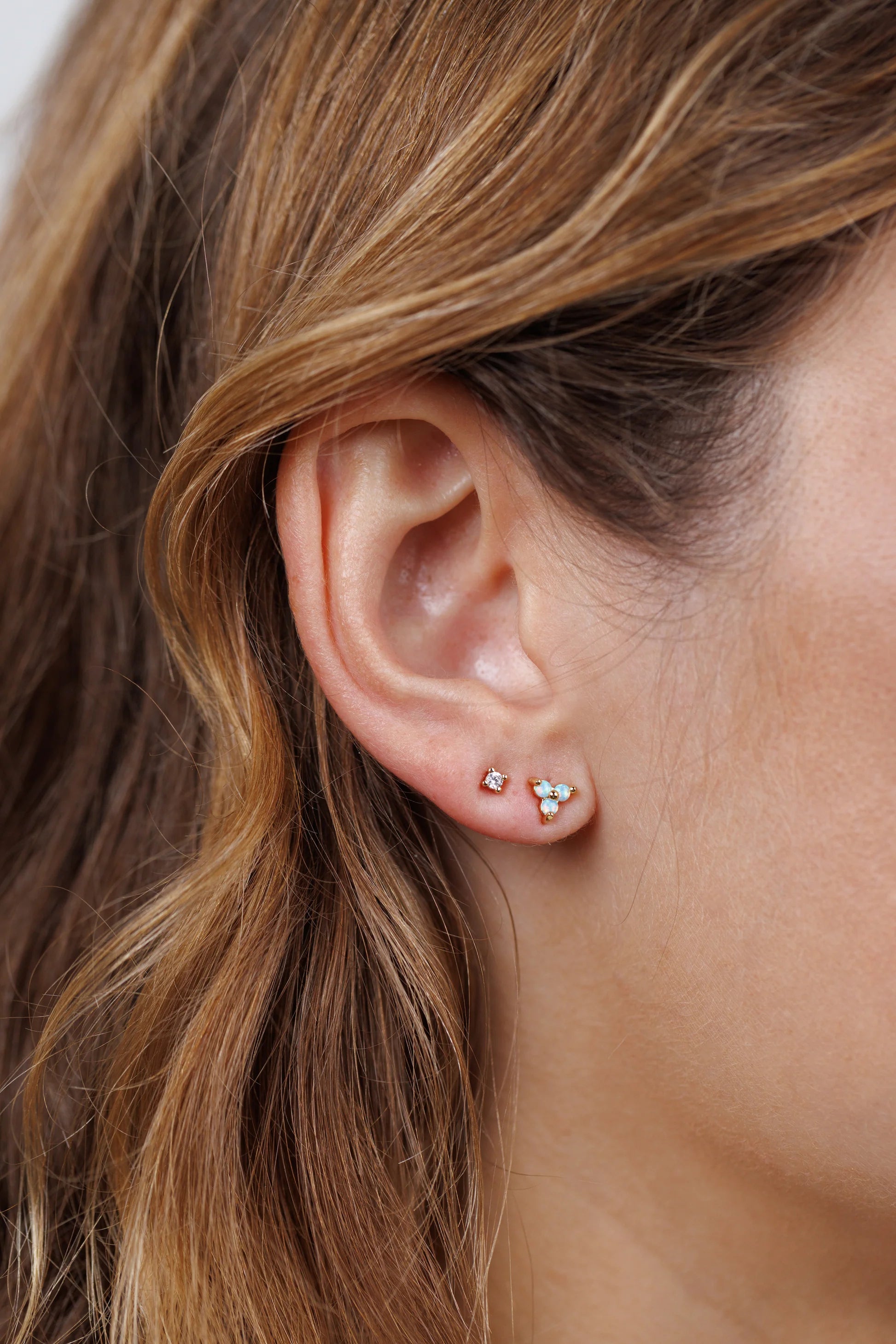 JaxKelly Trio Cluster Gold Earrings