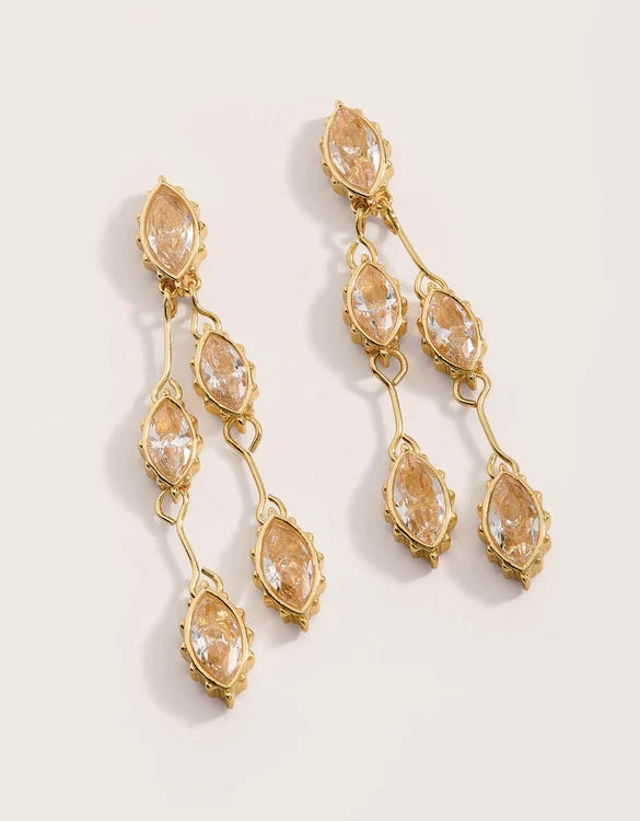 Rella Earrings Crystal Gold
