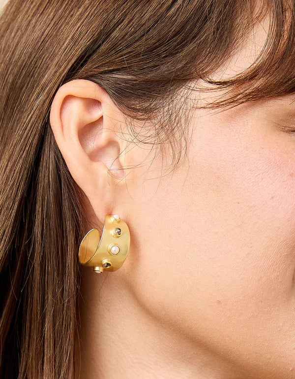 Spartina 449 | Estate Hoop Earrings Black