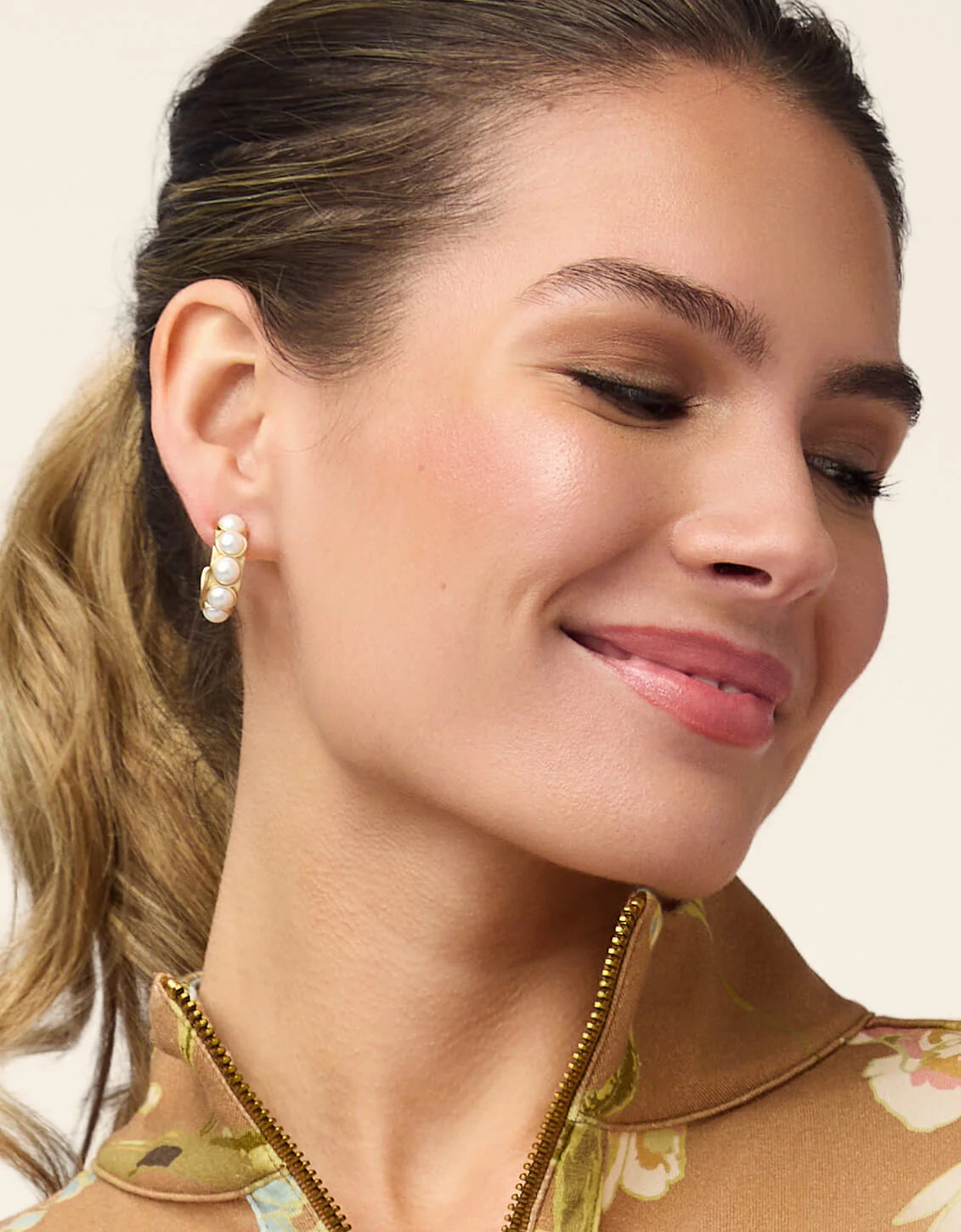 Spartina 449 | Anna Petite Pearl Hoop Earring