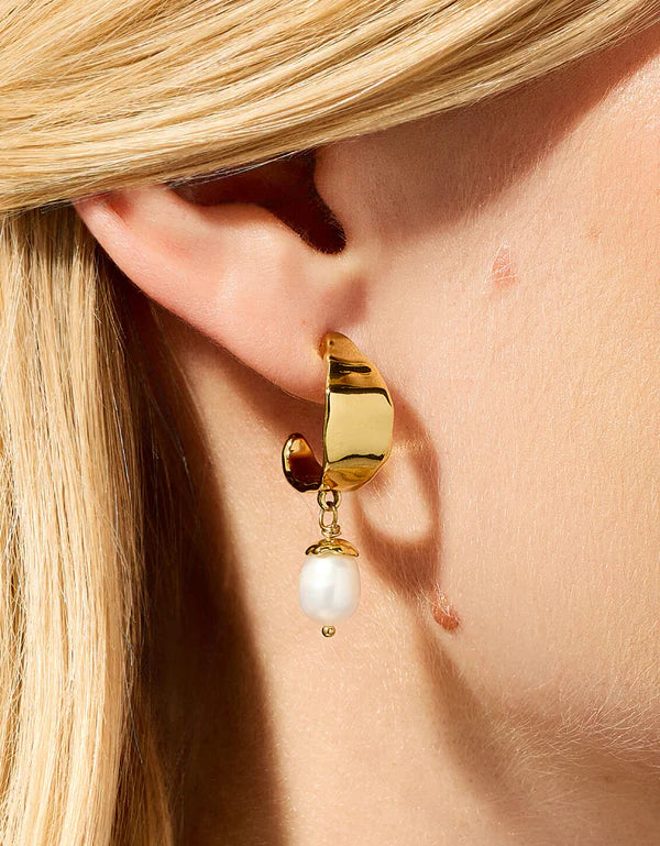 Spartina | Harbor Island Hoop Pearl Earrings
