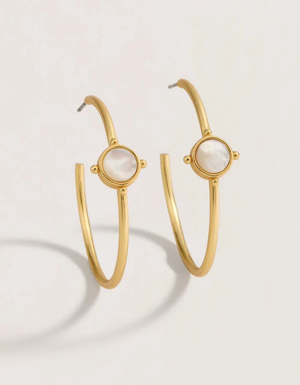 Barony 40mm Mother of Pearl Hoop Earrings