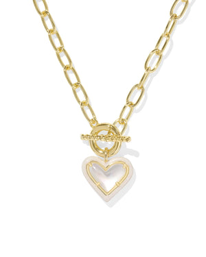 Kendra Scott | Ari Heart Gold Enamel Frame Link and Chain Necklace