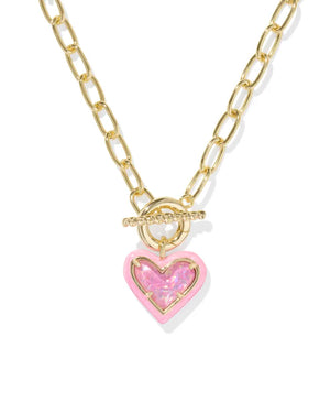 Kendra Scott | Ari Heart Gold Enamel Frame Link and Chain Necklace