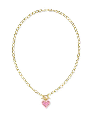 Kendra Scott | Ari Heart Gold Enamel Frame Link and Chain Necklace