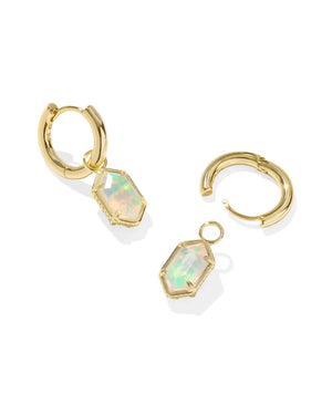 Kendra Scott | Hallie Huggie Earring in Gold Opalite Illusion