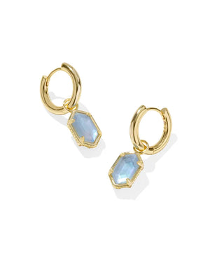 Kendra Scott | Hallie Huggie Earring in Sky Blue Mother of Pearl