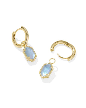 Kendra Scott | Hallie Huggie Earring in Sky Blue Mother of Pearl