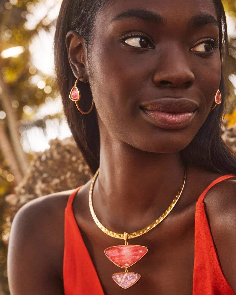 Kendra Scott | Margot Hoop Earrings in Pink Albalone