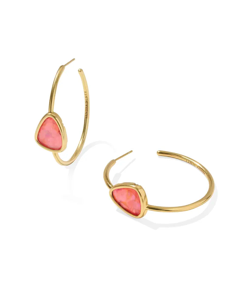 Kendra Scott | Margot Hoop Earrings in Pink Albalone