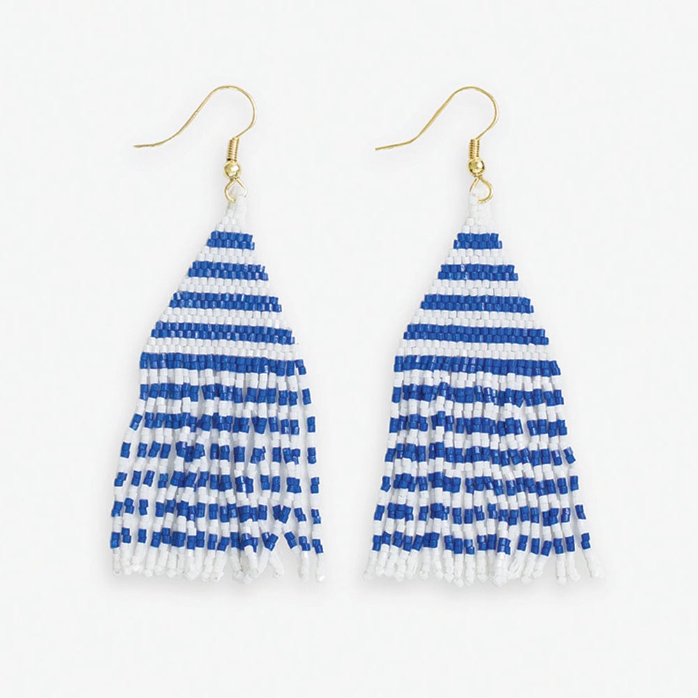 INK + ALLOY | Lexie Horizontal Lines Gameday Beaded Fringe Earrings