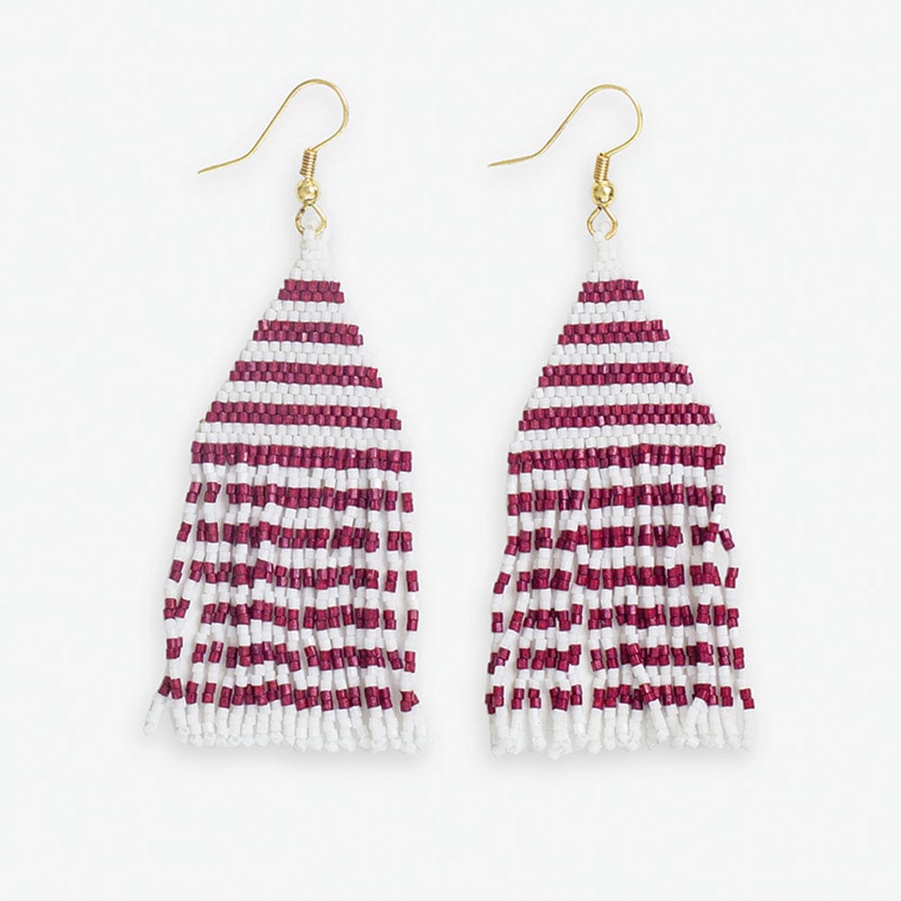 INK + ALLOY | Lexie Horizontal Lines Gameday Beaded Fringe Earrings