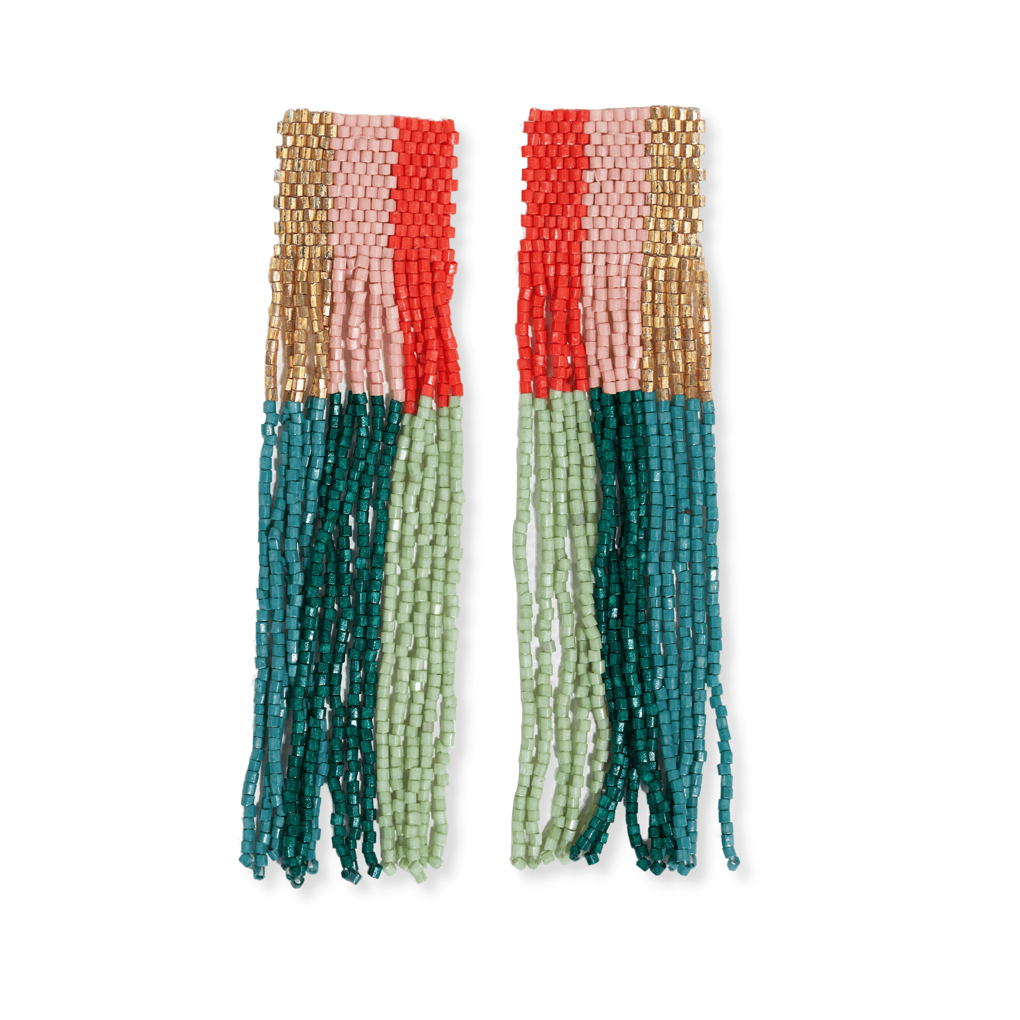 INK + ALLOY | Belle Woven Top Beaded Fringe Earrings