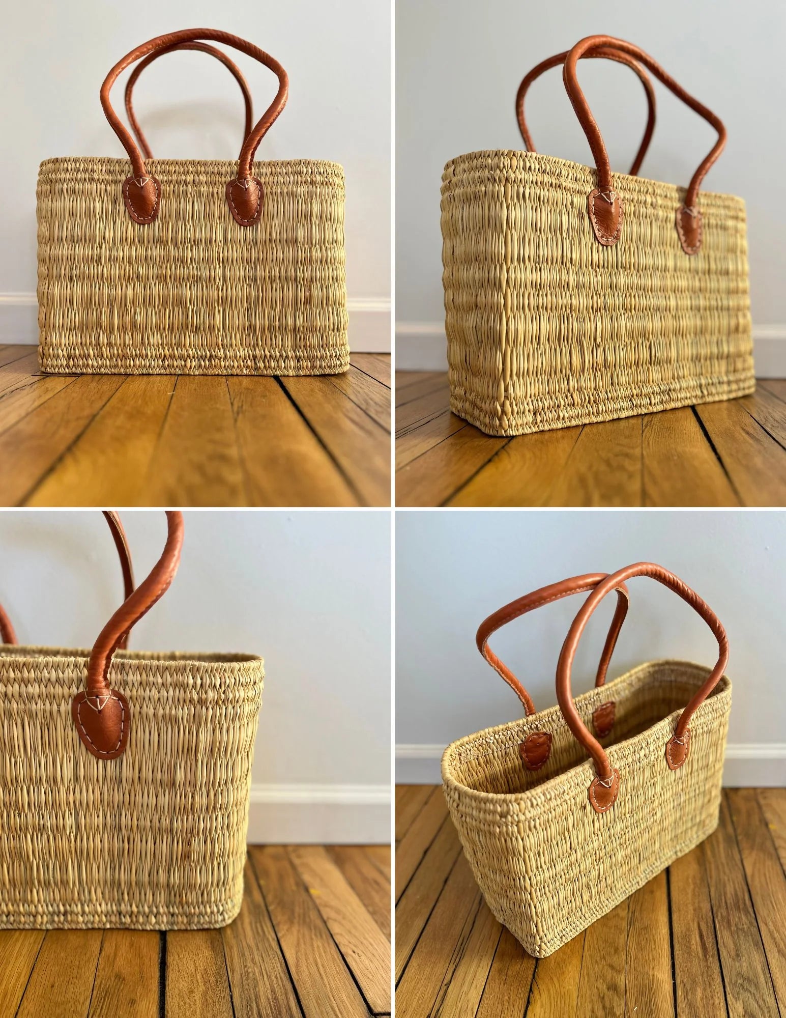 Moroccan Tote with Salmon Leather Handle