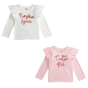 Mud Pie |  Pumpkin Tinsel Long Sleeve Tops