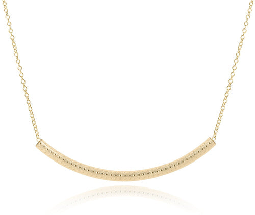 E Newton 16" Gold Necklace - Textured Bliss Bar Gold