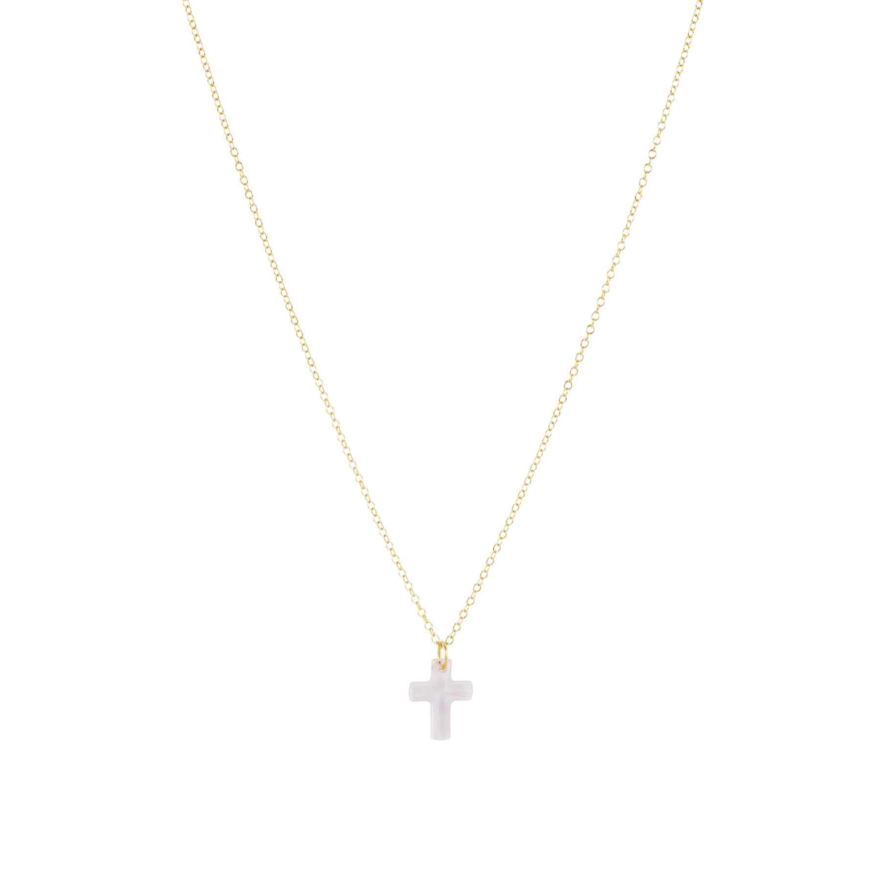 16" Necklace Gold - Blessed Crystal Charm