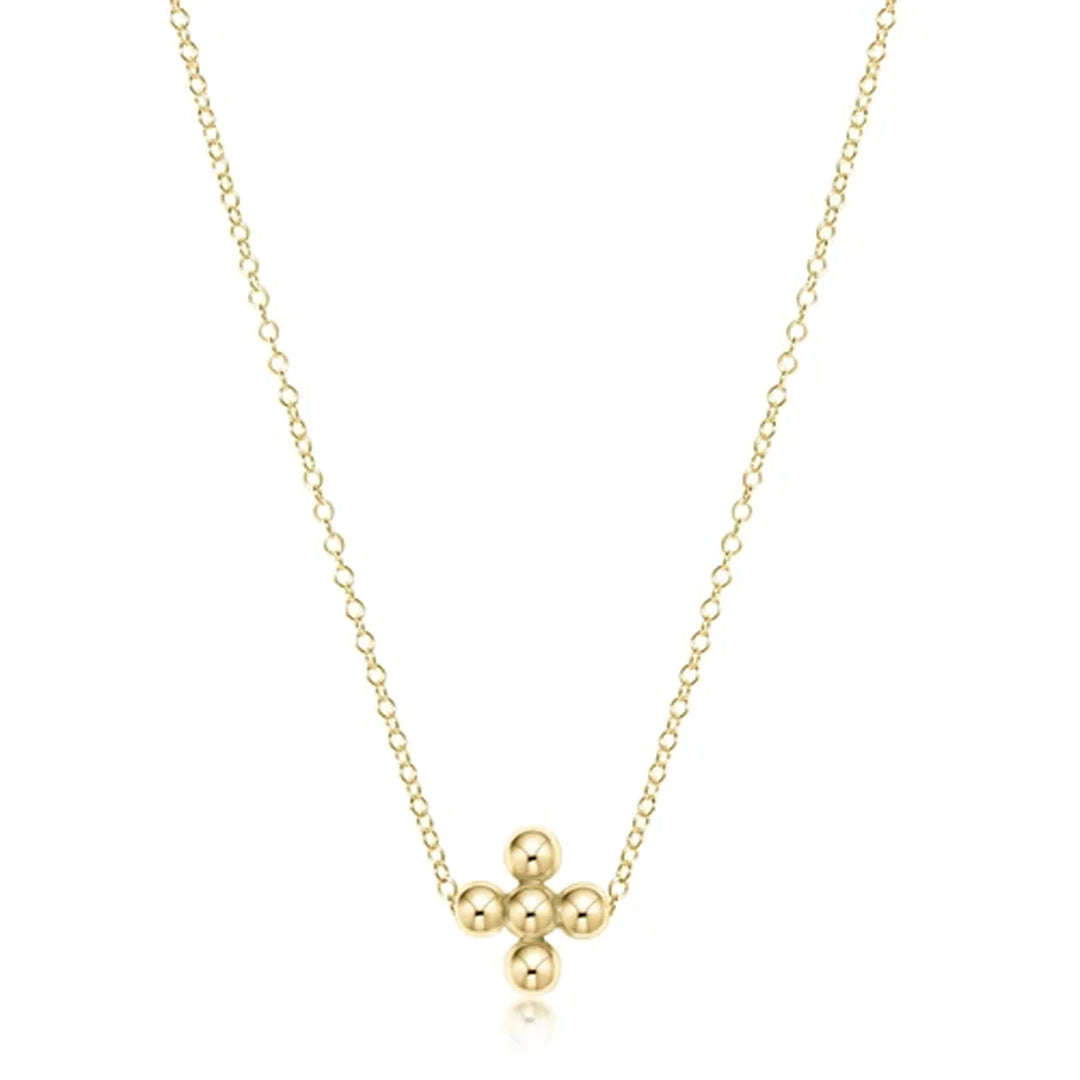 eNewton | Classic 3mm Beaded Cross Necklace