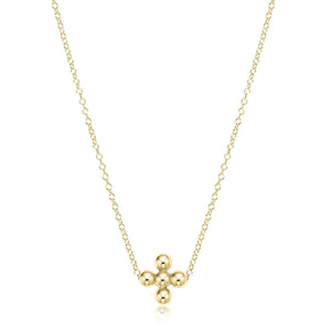 16" 3MM CLASSIC BEADED CROSS NECKLACE