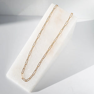 Lenny & Eva | Gilded 18" Paper Clip Charm Necklace