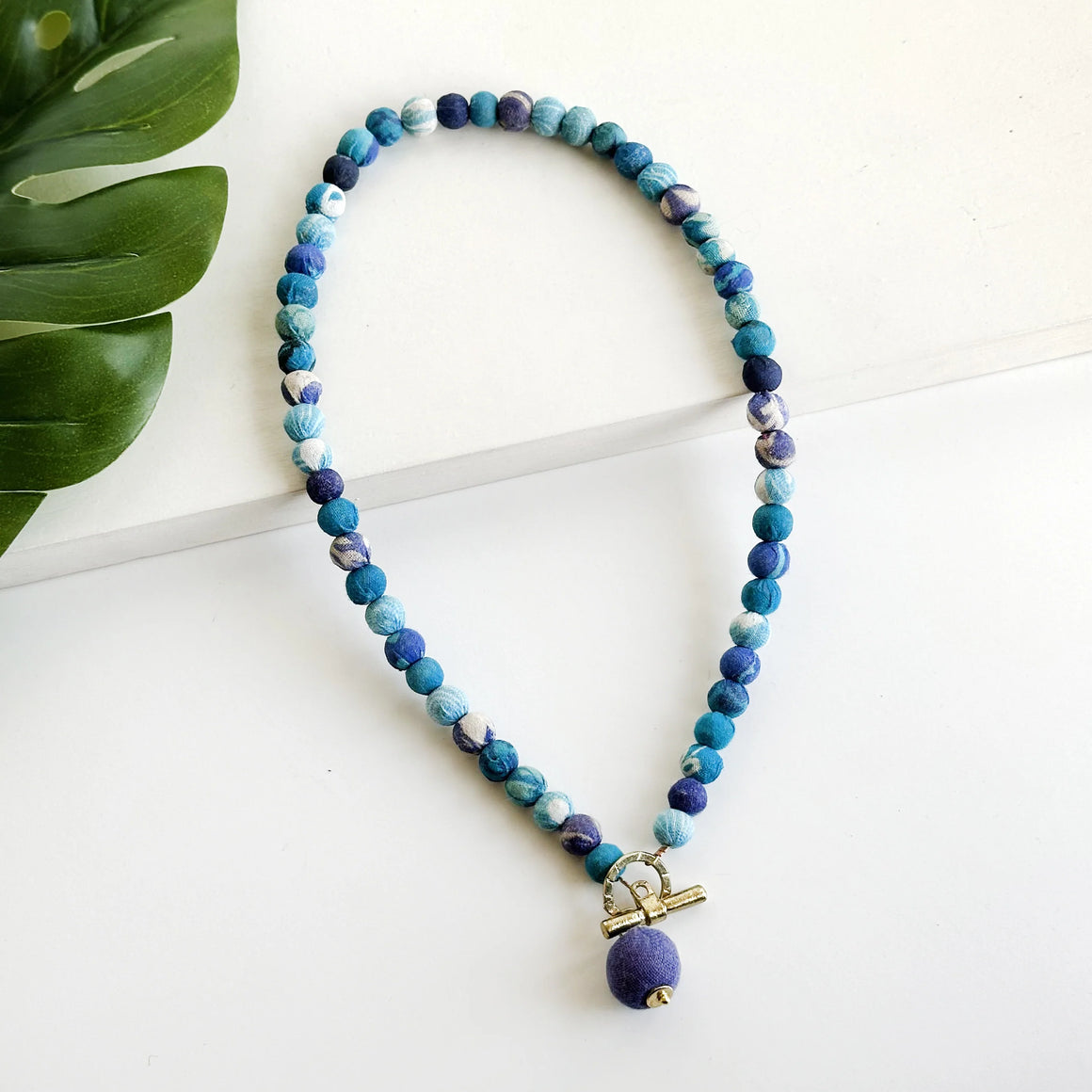 World Finds | Kantha Azure Toggle Necklace