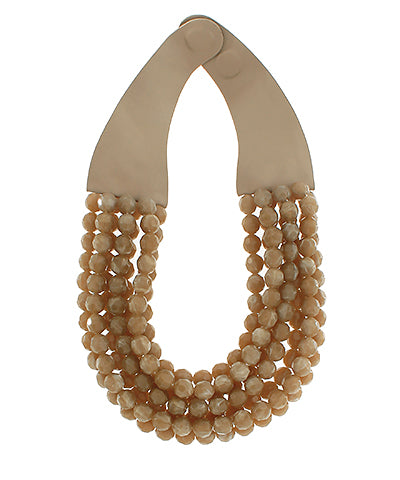 Layered Stone Bib Necklace