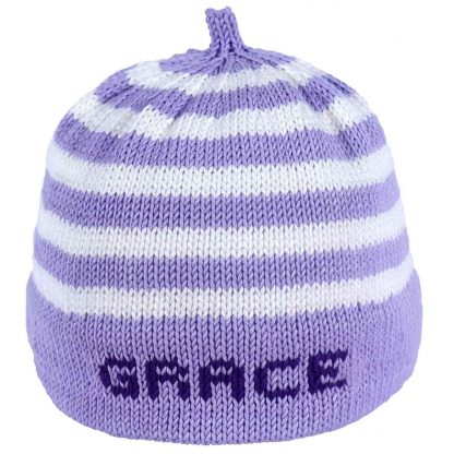 Personalized Baby Hand Knit Hat