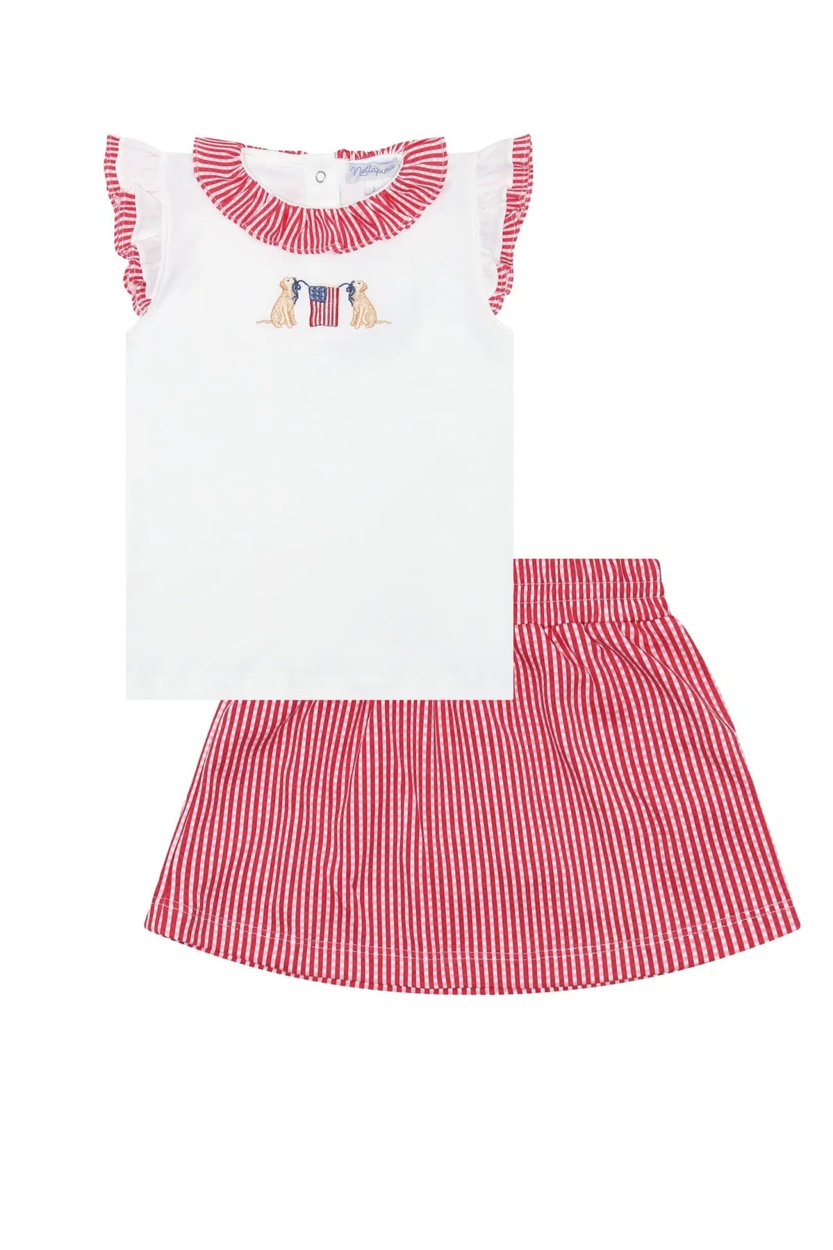 American Pups Girls Classic Red Skort Set