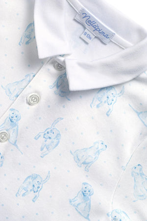 Nellapima | Blue Puppy Love Print Romper