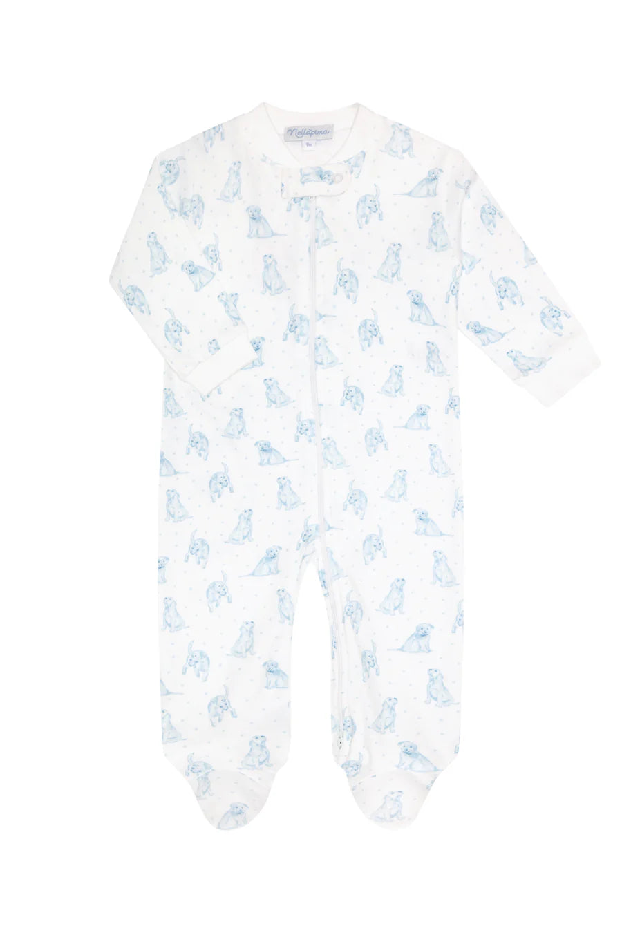 Nellapima | Blue Puppy Love Zipper Footie
