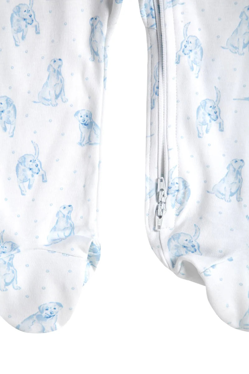 Nellapima | Blue Puppy Love Zipper Footie