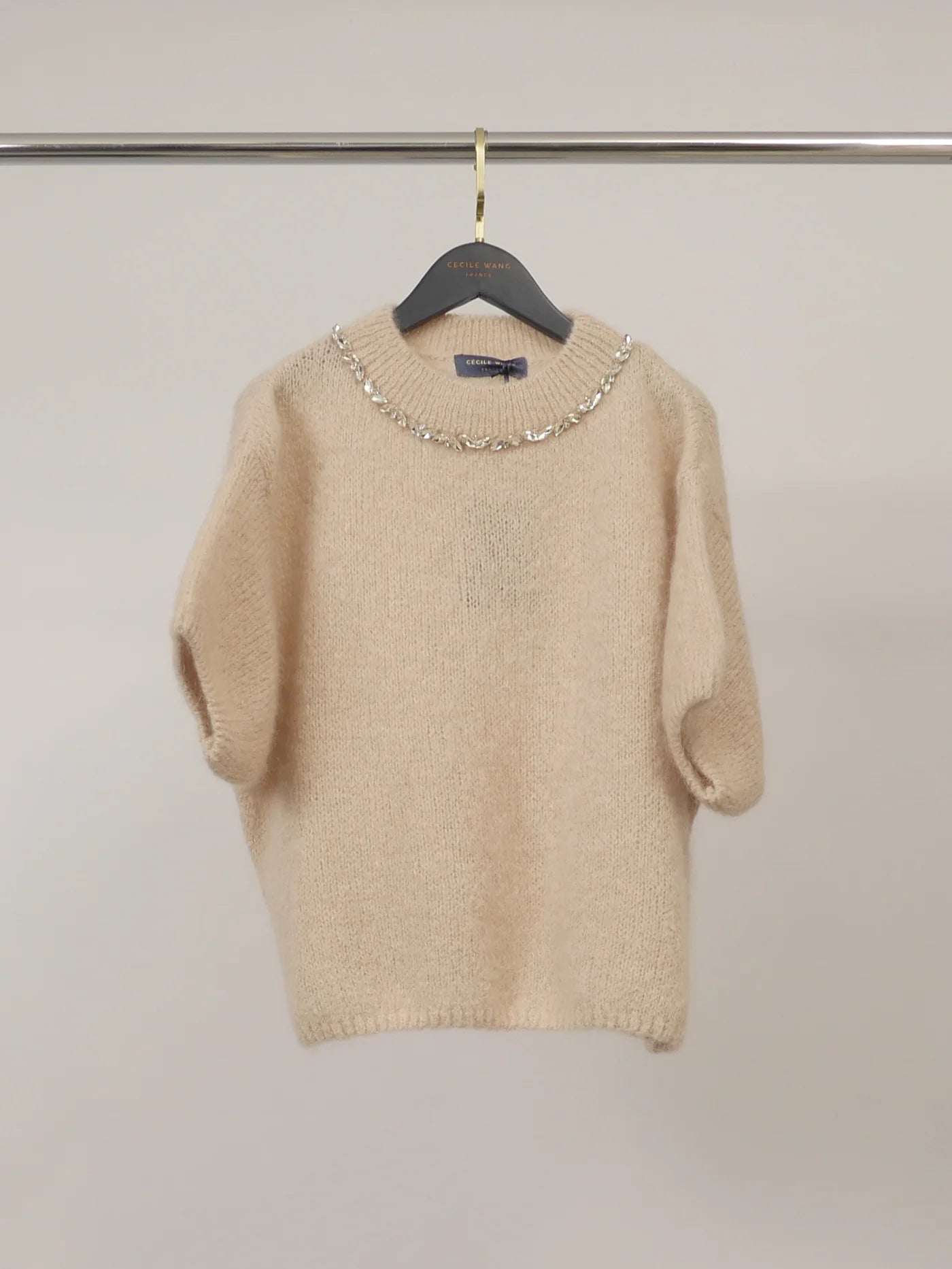 Cécile Mohair Sweater with Rhinestones