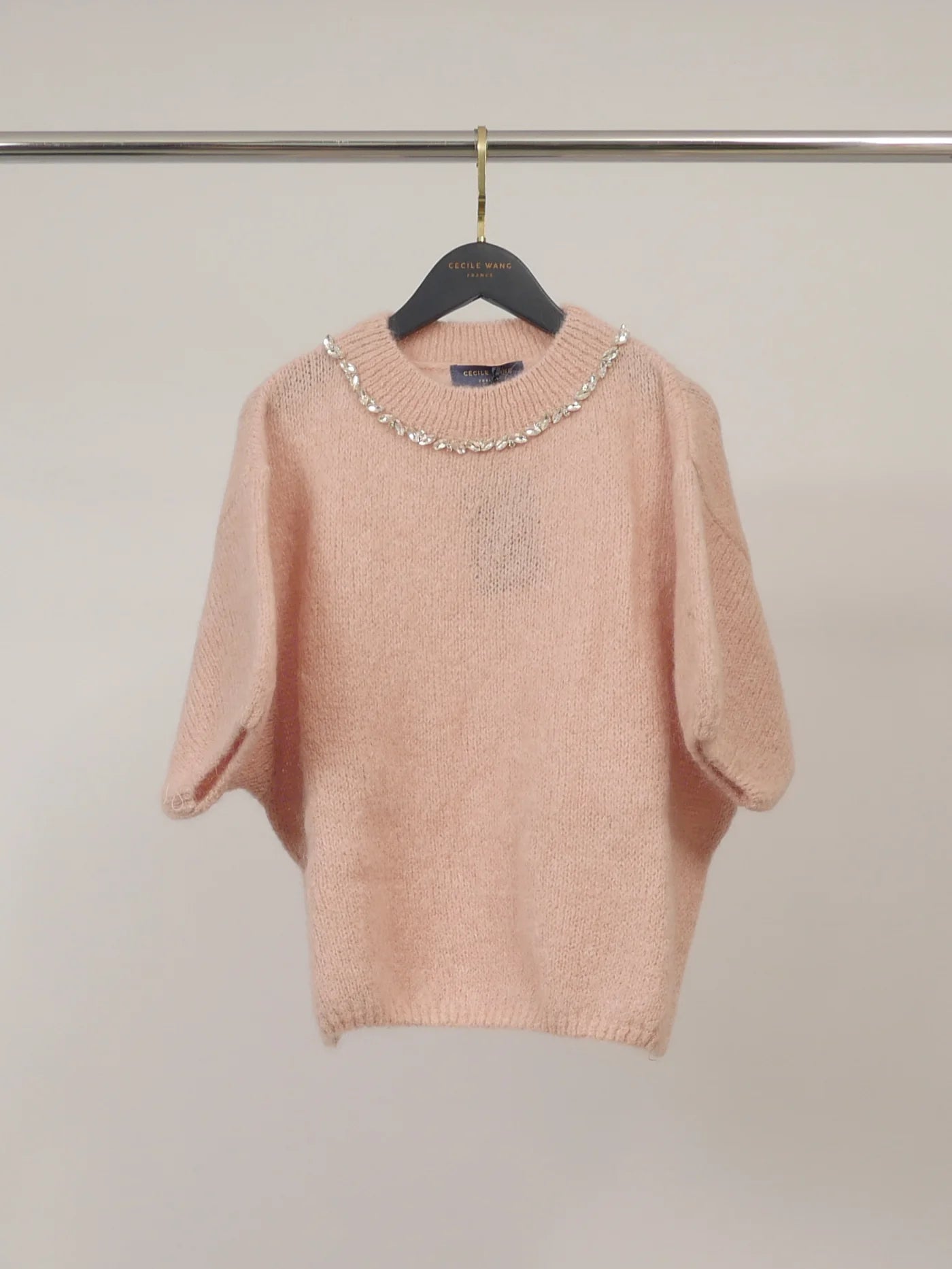 Cécile Mohair Sweater with Rhinestones