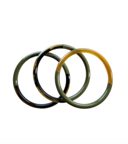 Laquered Natural Bangle Set