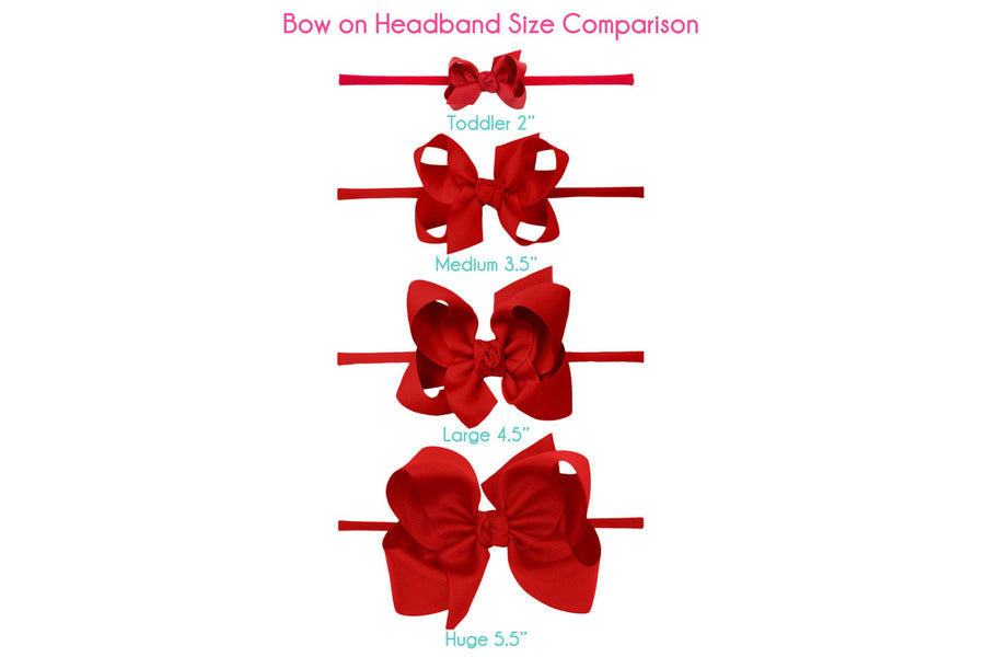Pantyhose Headband with Classic Grosgrain Bow - White 4.5"