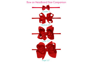 Pantyhose Headband with Classic Signature Grosgrain Bow - 4.5" Large
