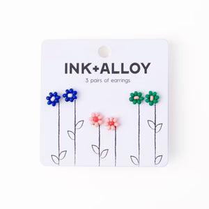 Tina Flower Earrings Trio Set