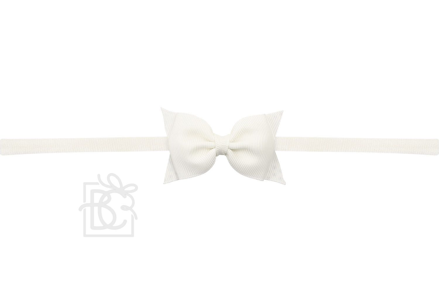 Pantyhose Headband with 2.5" Dainty Flat Grosgrain Bow