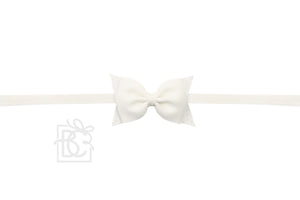 Pantyhose Headband with 2.5" Dainty Flat Grosgrain Bow
