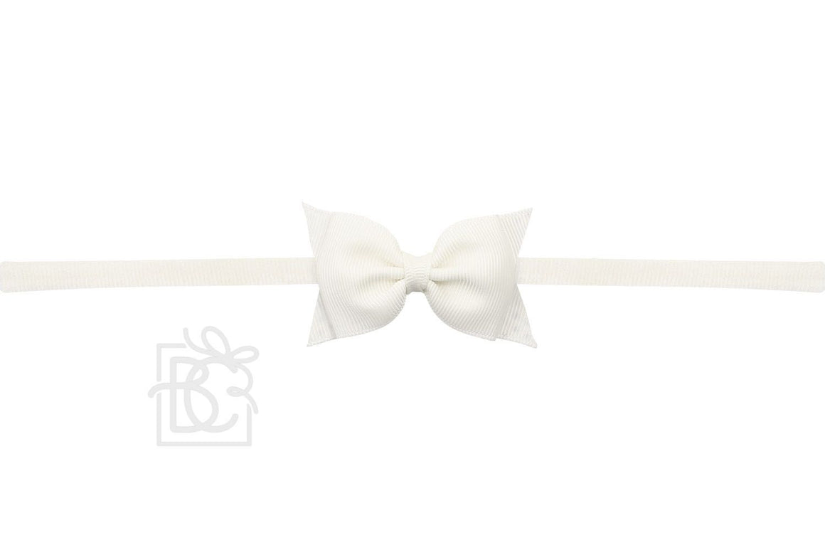 Pantyhose Headband with 2.5" Dainty Flat Grosgrain Bow