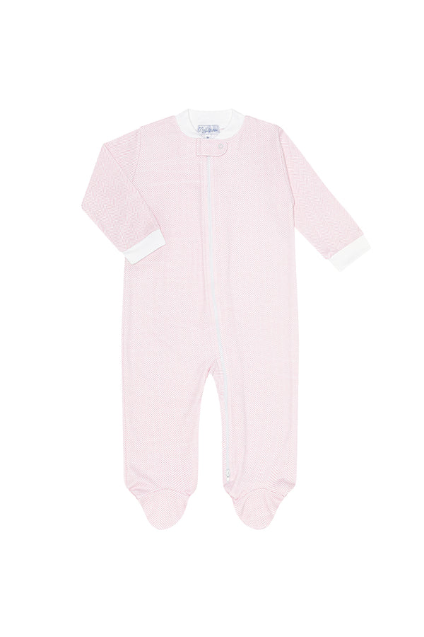 Herringbone Zipper Footie