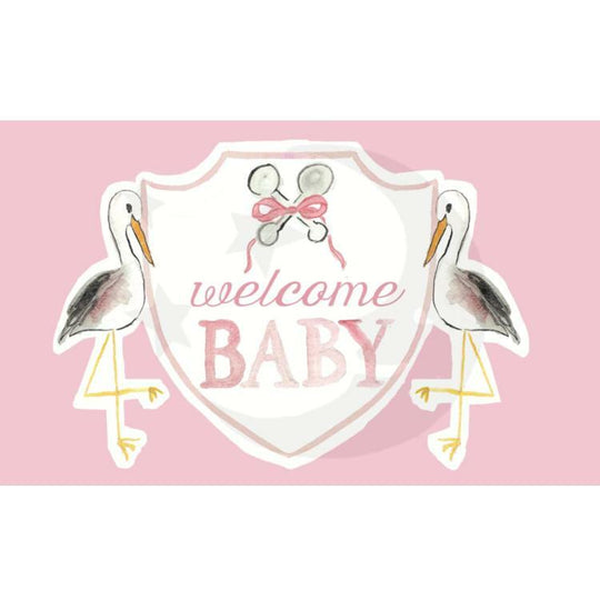 Over The Moon | Welcome Baby Stork House Flag