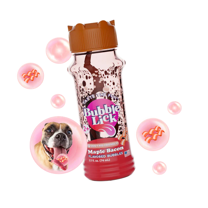 Toysmith | Bubblelick Edible Bubbles for Pets Maple Bacon